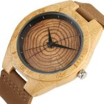 Fast Production No Logo Bamboo Wood Watch Engraving Wood Grain Leather Strap Wooden Watches for Men - Image 4